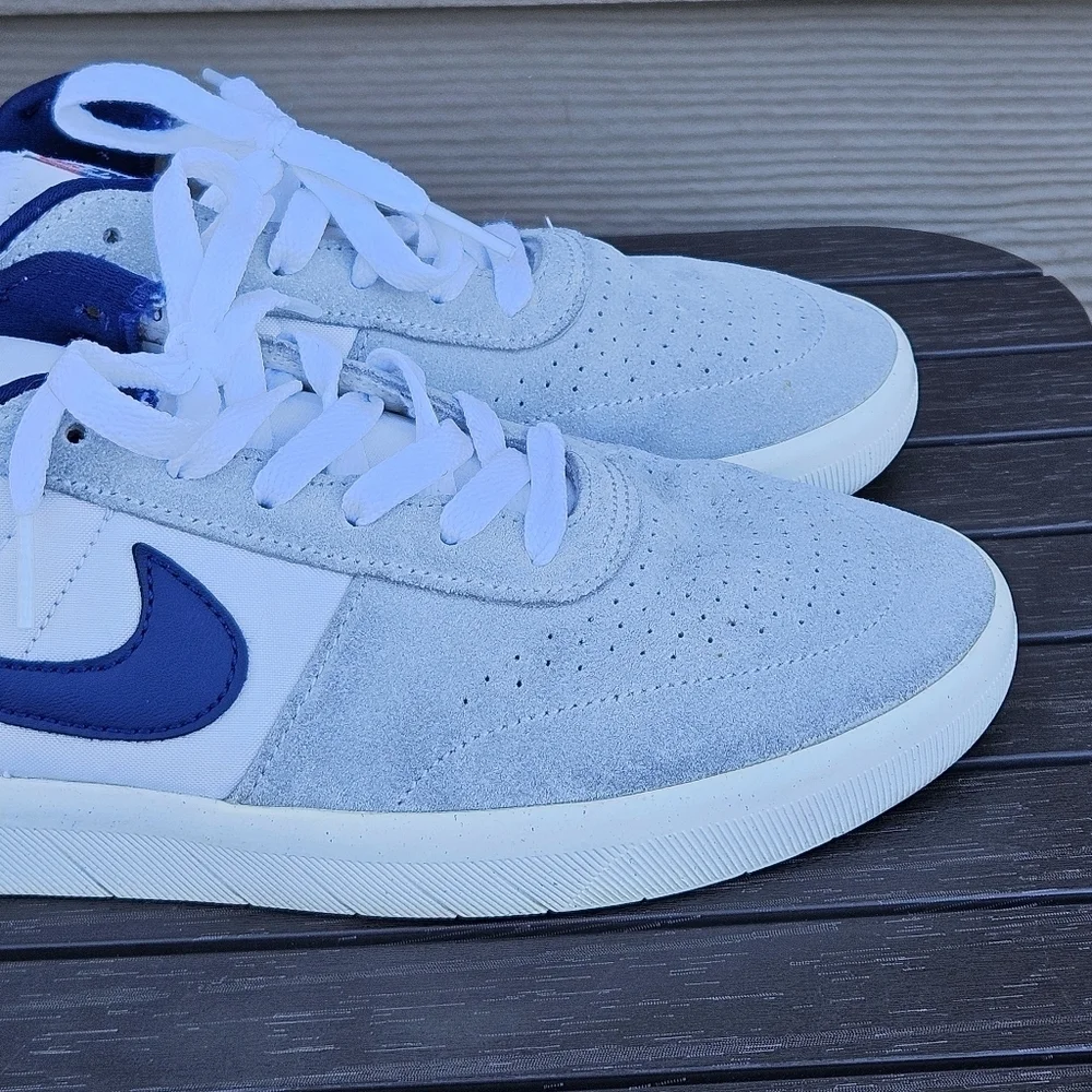Nike Heritage Vulc SB White Gray Deep Royal Blue Shoes Mens Sneakers Size 9.5